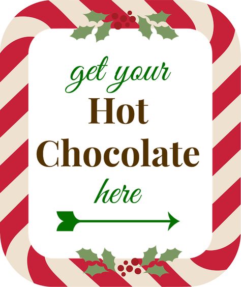 Just following Jesus in my real life...: Hot Chocolate Station - free printable to make your own! Hot Chocolate Sign Printable, Christmas Hot Chocolate Station, Hot Chocolate Bar Printable, Hot Chocolate Printable, Polar Express Christmas Party, Hot Cocoa Party, Hot Cocoa Bar Sign, Hot Chocolate Station, Hot Chocolate Sign