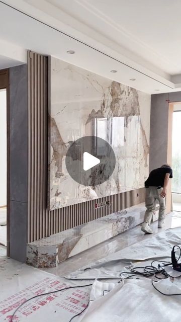 Luxury Accent Walls In Living Room, How To Make Tv Wall Panel, Tv Marble Wall, Marble Tv Feature Wall, Marble Tv Wall Design, Kitchen Feature Wall Ideas, Tv Back Panel, Tv Wall Panels, Large Tv Wall