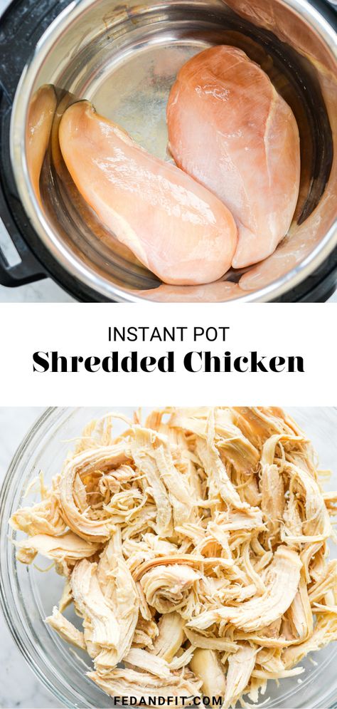 Shredded chicken is one of the most versatile proteins out there and cooking it in the Instant Pot makes the process super fast and easy! Skinnyish Dish, Instant Pot Shredded Chicken, Make Shredded Chicken, Baked Chicken Recipes Easy, Chicken Pot Pie Soup, Raw Chicken Breast, Ways To Cook Chicken, Shredded Chicken Recipes, Boiled Chicken