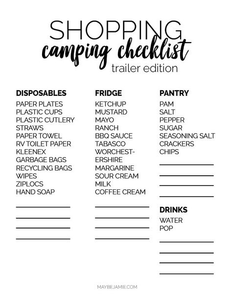 Rv Toilet Paper, Camping Trip Checklist, Trip Checklist, Sugar Paper, Plastic Cutlery, Recycle Bag, Camping Checklist, Free Camping, Camping Supplies