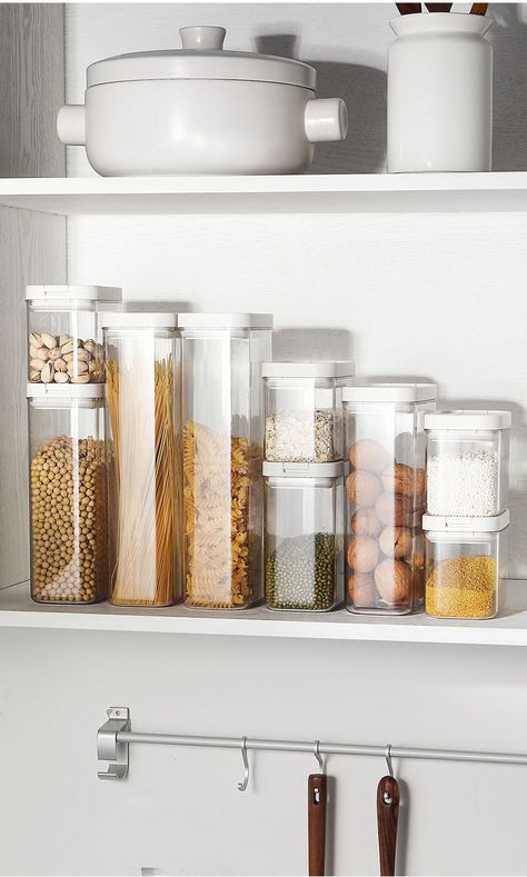 Kitchen Square Jar Seasoning With Lid Large Capacity Honey Candy Container Sealed Cover organizer storage food box rangement|Storage Bottles & Jars| - AliExpress Jar Food, Grain Storage, Clear Container, Food Box, Plastic Container Storage, Airtight Food Storage, Food Storage Boxes, Airtight Food Storage Containers, Kitchen Food Storage