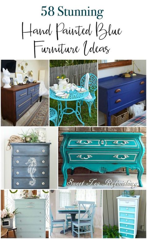 Painted Sofa Table Ideas Color Schemes, Vintage Table Painting Ideas, Painted Tables Ideas, Turquoise Painted Furniture, Painted Tables, Painted Furniture Ideas, Furniture Images, Painted Dressers, Painted Furniture Designs