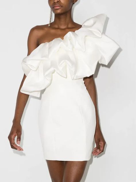 eshop-robe-de-mariee-fartech-blog-mariage-madame-c-2 Ruffled One Shoulder Dress, Off Shoulder Evening Dress, Bridal Events, Xxxl Dress, Evening Mini Dresses, Solace London, Eve Outfit, Performance Dresses, Mini Robes