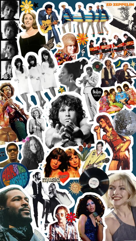 60s/70s music collage! #60s #60smusic #70s #70smusic #hippie #thebeatles #rock #rockmusic #classicrock #jazz #fleetwoodmac #thedoors #vintage #70saesthetic #60saesthetic 60’s Aesthetic, 70’s Aesthetic, 60s Rock, 60s Music, Music Collage, Vibes Art, 70s Music, Music Wallpaper, Fleetwood Mac