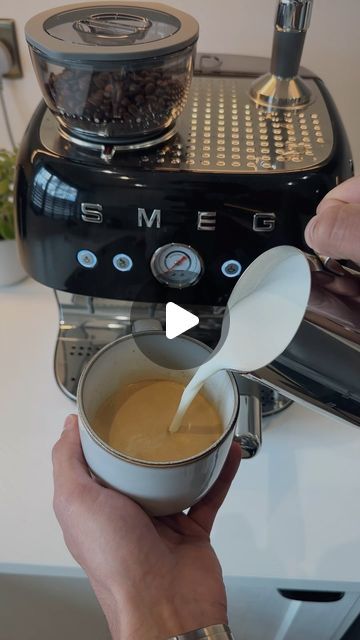 Victor Reis on Instagram: "Unboxing our new Smeg EGF03 Espresso Machine ☕️   Need to work on my latte art 😂  @smeg_uk   #coffee #coffeelover" Smeg Coffee Machine, Smeg Coffee, Smeg Kitchen, Machine Video, Latte Art, Coffee Machine, Pharmacy Gifts, Espresso Machine, Work On