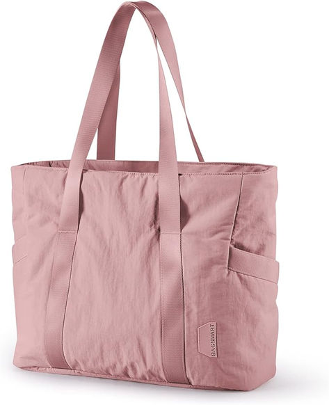 BAGSMART Tote Bag for Women with Zipper, Gym Tote with Compartments, Laptop Work Tote Nurse Dance Yoga Bag for Sport, Travel Small Gym Bag, Dance Yoga, Yoga Mat Strap, Pink Tote Bag, Nurse Bag, Gym Tote, Laptop Tote, Work Tote, Yoga Bag