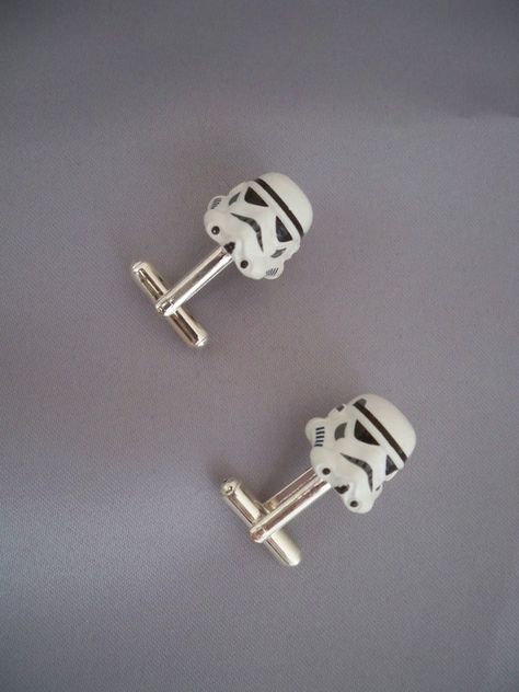 Star Wars White Stormtrooper Cufflinks by BridalGardenBoutique Star Wars Wedding, Storm Trooper, Love Stars, Geek Out, Geek Chic, Cuff Links, Cufflinks, Geek Stuff, Gadgets