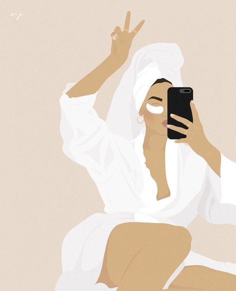 Skincare Illustration Art, Self Care Icon, Skincare Animation, Esthetician Illustration, Selfcare Illustration, Spa Drawing, Self Care Illustration, Queen Woman, Procreate Pocket