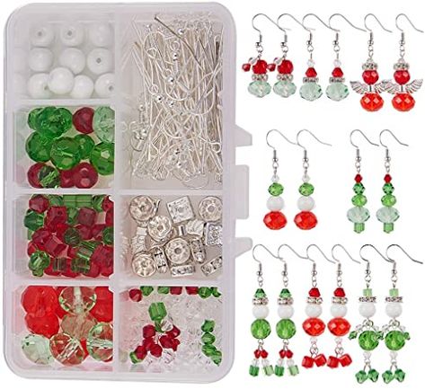 Christmas Jewelry Diy, Diy Jewelry Kit, Tassel Earing, Holiday Beading, Earring Kit, Jewelry Making Kits, Christmas Bead, Jewelry Making Kit, Earring Making