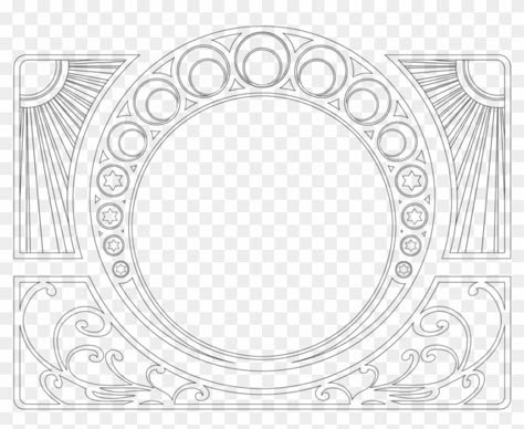 Art Deco Line Art, Line Art Floral, Motifs Art Nouveau, Border Art, Art Deco Lines, Owl Clip Art, Mucha Art, Floral Circle, Art Nouveau Illustration