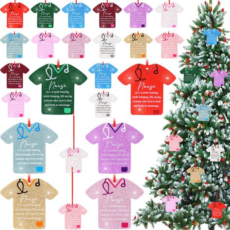 PRICES MAY VARY. Multi Colors and Ample Quantity: package includes 24 pieces of nursing ornaments in 12 delightful colors such as red, blue, green, purple, pink, and many more, 2 pieces for each color, as well as 24 red ropes for hanging; Sufficient quantity and rich colors can meet your holiday decoration and gifts giving needs for nursing related workers Easy Hanging: each nurse practitioner Christmas ornament is elegantly designed and comes with its own red rope for secure and easy hanging, a Nursing Ornaments, Women Doctor, Nurse Ornament, Nursing Gifts, Nurse Practitioner Gifts, Nurse Ornaments, Nurse Scrubs, Doctor Graduation, Nurse Appreciation Gifts