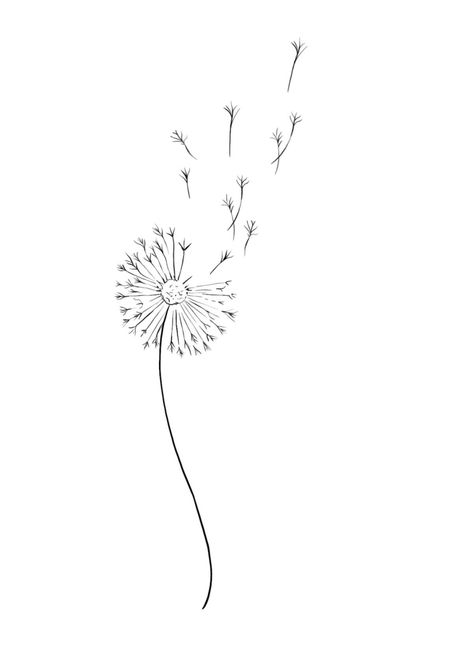 Stick And Poke Dandelion, Tattoo Of Dandelion, Fineline Dandelion Tattoo, Tiny Tattoos Dandelion, Small Dandelion Tattoos For Women, Dandelion Tattoo Stencil, Dandelion Tattoo Finger, Dandelion Line Tattoo, Blowing Dandelion Tattoo Simple