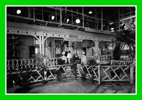 Check out this picture of the set of the Shady rest hotel on Petticoat Junction.  ………………..For more classic 60’s and 70’s pics please visit and like my Facebook Page at https://www.facebook.com/pages/Roberts-World/143408802354196 Petticoat Junction, 60s Tv, Hotel Exterior, Go To Movies, Old Tv Shows, Vintage Tv, Movie Sets, Film Set, Fashion Tv