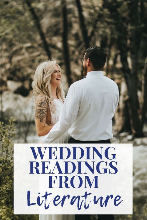 Wedding Readings From Literature, Literature Wedding, Bookish Wedding, Book Lovers Wedding, Wedding Reading, Wedding Ceremony Readings, Literary Wedding, Wedding Ceremony Script, Wedding Readings