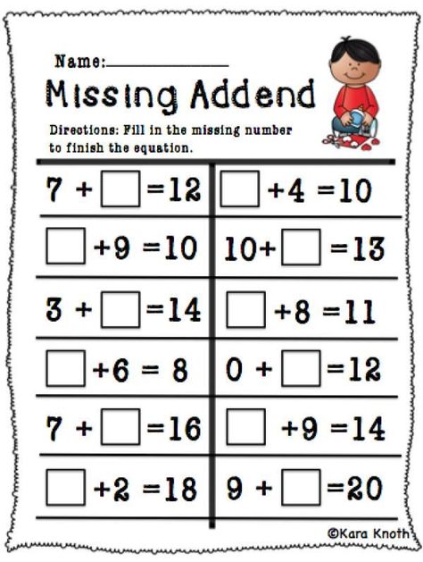 Valentine's Day Missing Addend First Grade: Spring Math Worksheets, Missing Addends, Missing Addend, First Grade Math Worksheets, First Grade Worksheets, Worksheets Kindergarten, 1st Grade Math Worksheets, Math Work, Second Grade Math