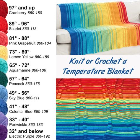 How to Make a Temperature Blanket. Record the high temperature of each day, in a blanket. -- Knit or Crochet a Temperature Blanket – Free Printable Chart. Temperature Blanket, Dutch Pour, Printable Chart, Knitted Afghans, Crochet Afghans, Knitted Wit, How To Knit, Pour Painting, Knit Or Crochet