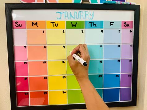 DIY Dry Erase Calendar | eHow Diy Dry Erase Board Calendar, Paint Swatch Calendar, Diy Dry Erase Calendar, Diy Dry Erase Board, Diy Whiteboard, Dry Erase Board Calendar, Valentines Letter, Whiteboard Calendar, Calendar Board