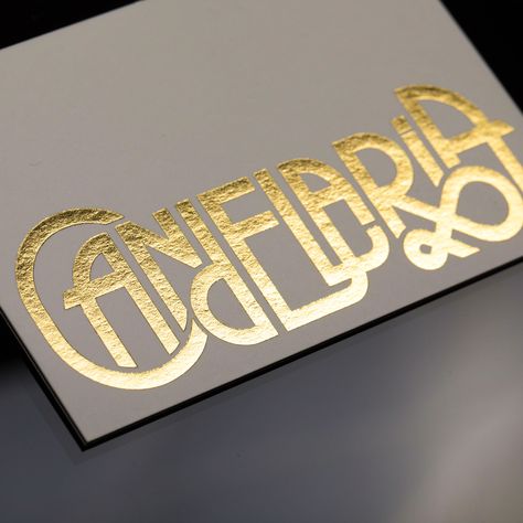 There is little more glamorous than a letterpress business card imprinted with metallic gold ink.  #letterpress #businesscards #Gold Congratulations Typography, Card Fonts, Business Card Fonts, Gold Graphic Design, Metal Typography, Innovative Business Cards, Gold Foil Text, Embossed Business Cards, Gold Embossing