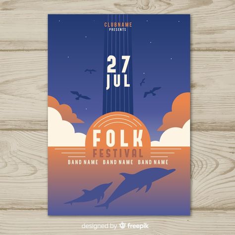 Gradient illustration music festival pos... | Free Vector #Freepik #freevector #flyer #poster #music #party Beach Music Festival Poster, Beach Festival Poster, Festival Design Poster, Deca Dance, Festival Graphics, Webinar Poster, Concert Graphic, Ocean Music, Gradient Illustration