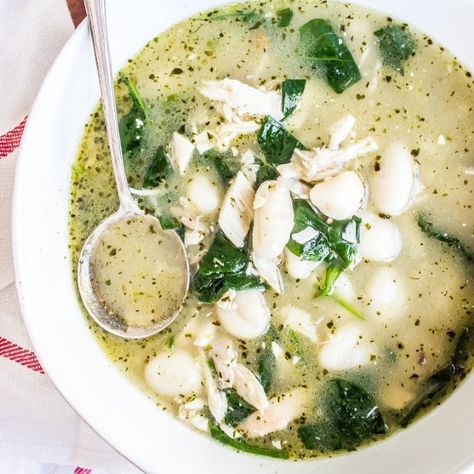 Chicken Gnocchi Soup Green Chili Chicken Soup, Chicken Gnocchi Soup Recipe, Gnocchi Recipes Soup, Gluten Free Gnocchi, Green Chili Chicken, Chicken Gnocchi, Cheap Clean Eating, Chicken Gnocchi Soup, Gnocchi Soup