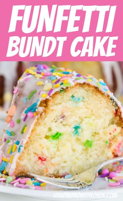 Nothing Bundt Birthday Cakes, Funfetti Mini Bundt Cake, Birthday Cake Bundt Cake, Funfetti Cake Box Mix Recipes, Funfetti Pound Cake, Cake Mix Bundt Cake Recipes Easy, Cake Mix Bundt Cake Recipes, Funfetti Bundt Cake, Funfetti Cake Recipe