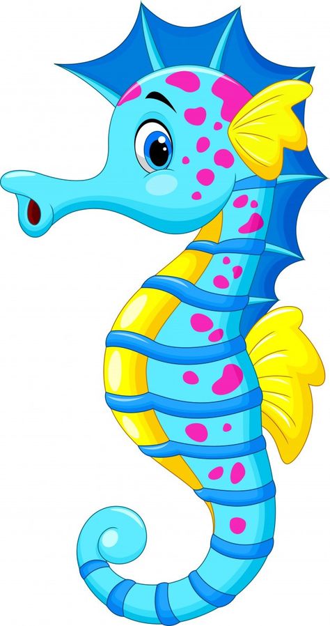 Seahorse Clipart, Cartoon Seahorse, Seahorse Cartoon, Cute Seahorse, Cartoon Sea Animals, Cartoon Fish, Mermaid Theme, Sea Horse, Sea Theme