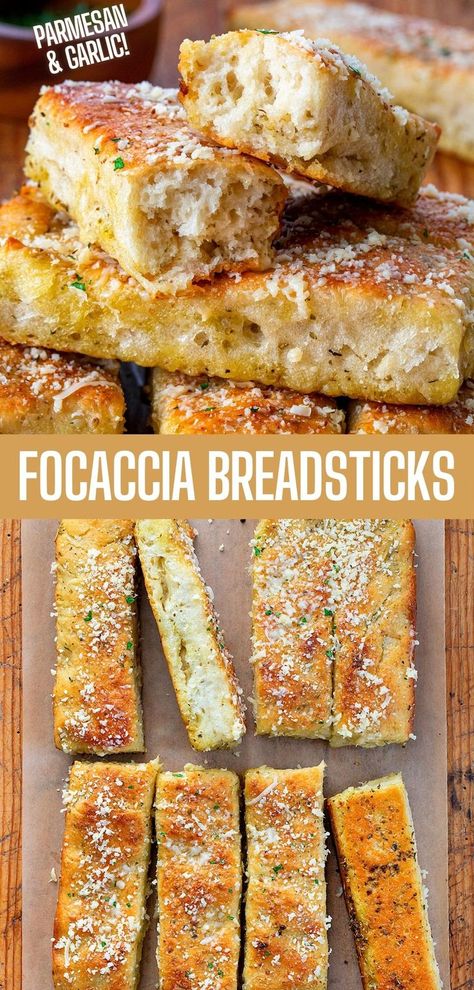 Focaccia Breadsticks on a Cutting Board Showing Edges and Tops and Bottom Texture. Pizza Hut Breadsticks, Easy Focaccia, Foccacia Bread, Homemade Marinara Sauce, Focaccia Bread Recipe, Bread Sticks Recipe, Bread Sticks, Focaccia Bread, Homemade Marinara