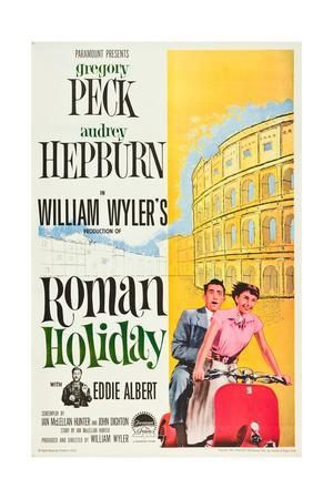 Roman Holiday Movie, Audrey Hepburn Poster, Audrey Hepburn Movies, Audrey Hepburn Wall Art, Danny Zuko, William Wyler, Marcello Mastroianni, Old Movie, Gregory Peck