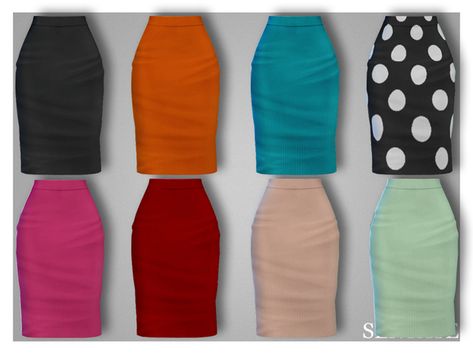 Sentate's Verity Pencil Skirt Sims 4 Blog, My Sims, Hot Hair Styles, Sims Community, Ribbed Crop Top, Sims 4 Clothing, Polo Neck, Sims 4 Cc, The Sims Resource