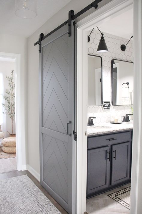 Barn Doors For Bathroom, Bathroom Barn Door Ideas, Bathroom Barn Doors, Barn Door Bathroom, Barn Door For Bathroom, Door For Bathroom, Bathroom Barn Door, Barn Door Latch, Barn Door Locks