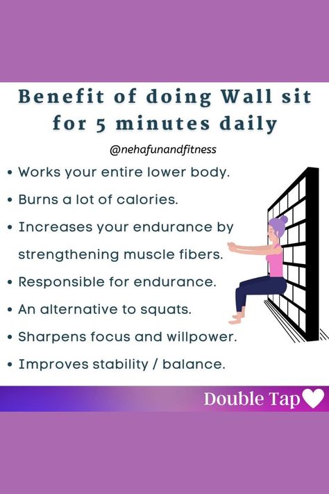 Benefits Of Wall Sits, Wall Squats Benefits Of, Wall Sit Benefits, Wall Workouts For Women Free, Wall Sits Benefits, Wall Sit Exercise, Wall Exercises, Benefits Of Squats, Wall Sit