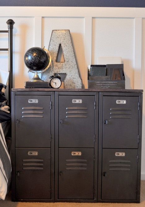 Teenager Bedroom Boy, Vintage Lockers, Teenage Boy Room, Teen Boy Room, Boy Bedroom Design, Teen Boy Bedroom, Boys Bedroom Decor, Teenage Bedroom, Style Deco