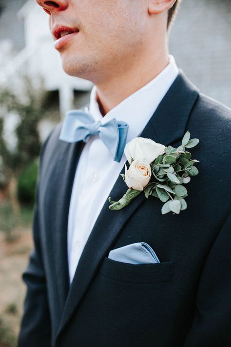 Black And Light Blue Tuxedo, Black Suit And Light Blue Tie, Bowtie Wedding Groom, Black Suit Light Blue Tie Wedding, White Suit Blue Tie, Black Tux With Blue Bow Tie, Black Suit With Blue Bow Tie, Blue Bow Wedding Dress, French Blue And Black Wedding