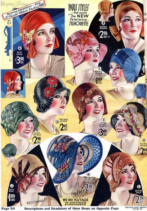 She Needs a Hat”: 1920s Easter Bonnets! | A Smile And A Gun 1920s Hats, Mode Retro, Love Hat, Women's Hats, 1920s Fashion, Fashion Plates, Mode Vintage, Mad Hatter, Historical Fashion