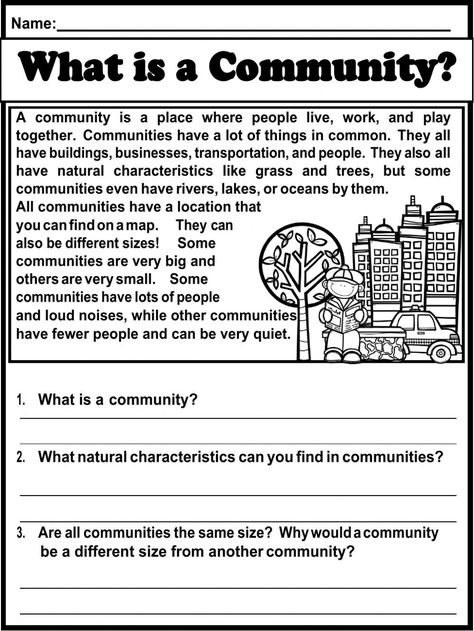 Ejercicio de The community What Is A Community Kindergarten, What Is History Worksheet, Social Studies Worksheets For 3rd Grade, Community Helpers 1st Grade Activities, Types Of Communities Project, What Is A Community Anchor Chart, First Grade Community Unit, Community Lesson Plans, What Is Community