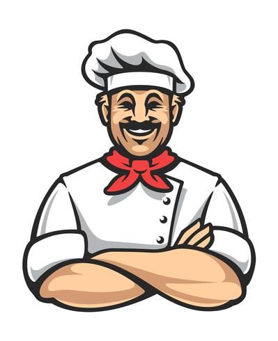 Happy Chef Vector Icon Arms Crossed Pose, Chef Vector, Happy Chef, Cartoon Chef, Chef Logo, Draw Cartoon, Cute Cartoon Characters, Cartoon Logo, Drawings Simple