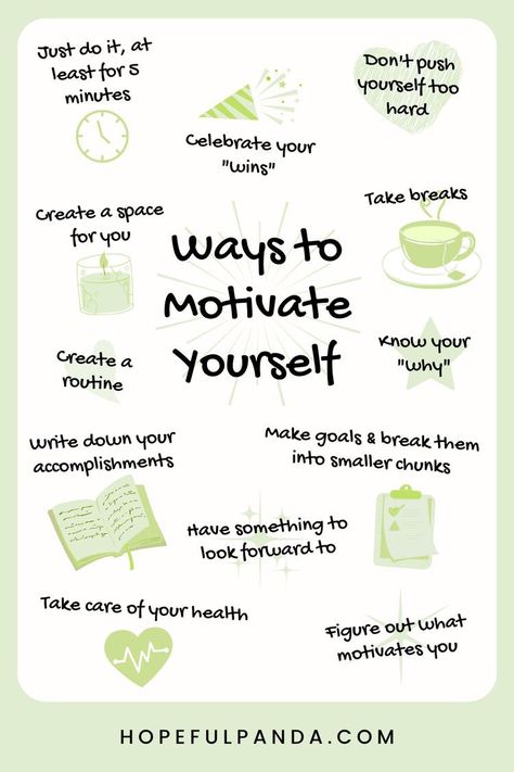 Let’s Get Motivated! Tips To Motivate Yourself, Ways Of Healing, Ways To Comfort Yourself, How To Mentally Heal Yourself, How To Motivate Yourself To Work, Healing Journey Tips, Things To Motivate Yourself, Unstuck Yourself, Lack Of Motivation Tips