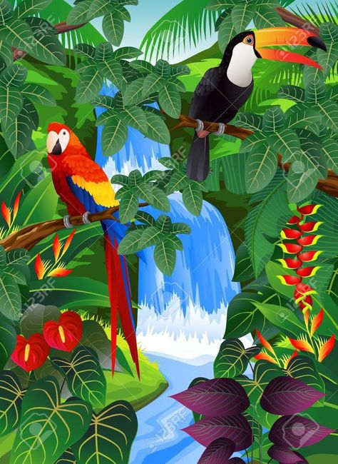 Maus Illustration, Toucan Art, Toucan Bird, Tropical Painting, Jungle Art, Art Tropical, Hur Man Målar, In The Jungle, Tropical Forest