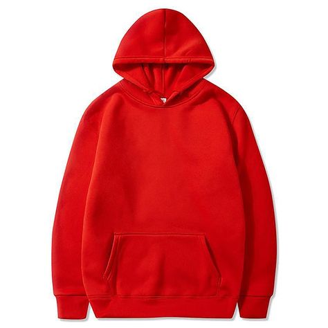 Red Hoodie, Solid Color, Sweatshirts, Red, Color