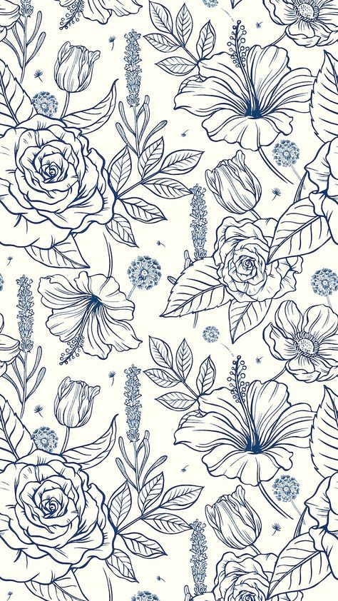 Vintage Flowers Print, Blue Flowered Wallpaper, Vintage Blue Floral Wallpaper, Blue Flower Wallpaper Iphone, Blue Floral Wallpaper Iphone, Blue Wallpaper With Flowers, Blue Illustration Wallpaper, Blue Wallpaper Flower, Vintage Flower Print Pattern