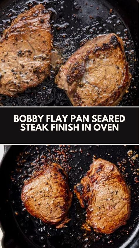 This delicious pan-seared steak recipe, inspired by Bobby Flay, is a quick and simple way to enjoy a restaurant-quality meal at home. Juicy, tender, and perfectly seasoned, it combines a zesty marinade with a crisp sear. Easily customizable with pantry staples, this recipe is perfect for weeknight dinners or special occasions alike! Cross Rib Steak, Stove Top Steak, Steak Sides, Cast Iron Steak, Bobby Flay Recipes, Rib Steak, Pan Seared Steak, Seared Steak, Bobby Flay