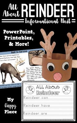 This Reindeer Unit includes an informational PowerPoint slideshow (great as a read-aloud!), a craft, and lots of printables for writing and more. Find out more and read about a free subitizing game idea here. #reindeer #nonfiction #kindergarten #firstgrade #subitizing Reindeer Writing, Thematic Teaching, December Kindergarten, Christmas Units, Christmas Lesson, Christmas Teaching, Christmas Writing, Reindeer Craft, Holiday Classroom