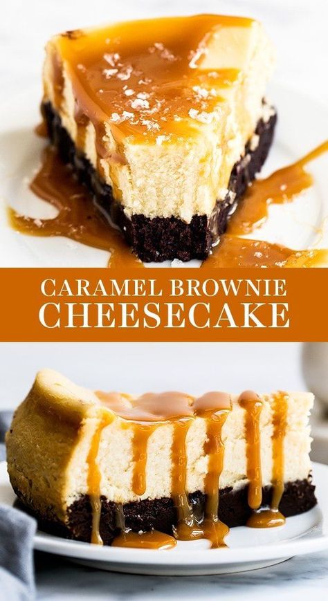 Caramel Brownie Cheesecake, Brownies Cheesecake, Cheesecake Brownie, Brownie Cheesecake, Cheesecake Recipes Classic, Caramel Drizzle, Fudgy Brownie, Vanilla Cheesecake, Best Cheesecake