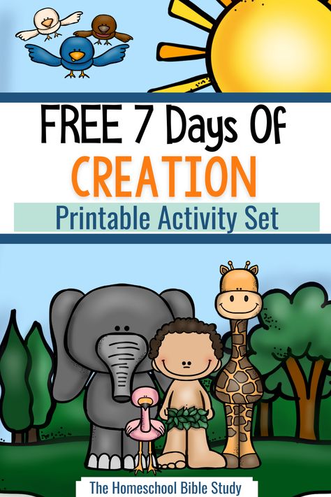 Bible Time For Preschoolers, Pre K 7 Days Of Creation, Creation For Kindergarten, Creation Days Printable, Creation Projects For Preschool, Preschool Creation Crafts Free Printables, Creation Story Preschool, Creation Bible Lesson For Preschoolers, Crafts For Creation Story