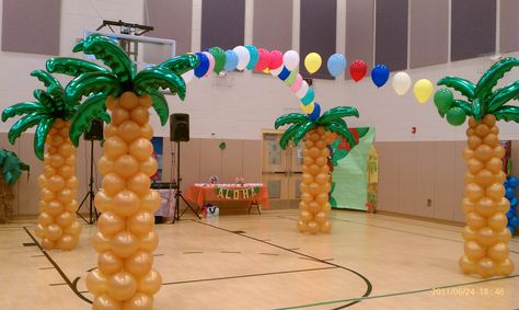 TROPICAL luau  FUN, canopy dance floor. interested, check us out on FaceBook @ NYC balloon squad Luau Father Daughter Dance, Paradise Homecoming Theme, Beach Theme Dance Decorations, Luau Homecoming Theme, Luau Dance Decorations, Luau Prom Theme, Hawaiian School Dance, Luau School Dance, Tropical Prom Theme