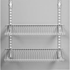 Rubbermaid Closet, Closet Shelving System, Wire Rack Shelving, Shelf Length, Exterior Door Designs, Closet Storage Systems, Utility Closet, Glass Wall Shelves, Closet Kits