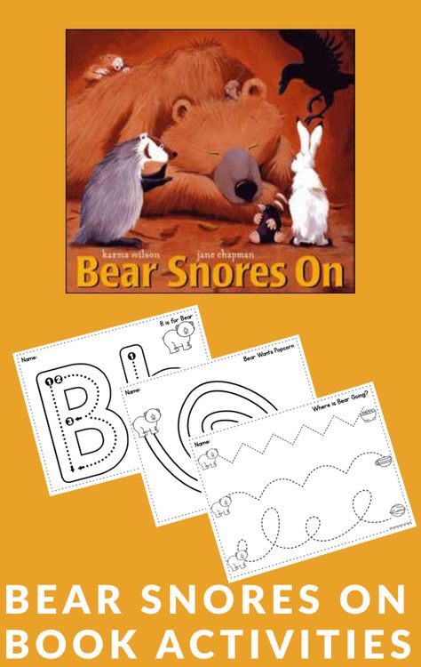 Bear Snores On Activities Preschool, Bear Snores On Activities, Bear Theme Preschool, January Themes, Small Paper Bags, Literature Activities, Teacher Activities, Winter Kindergarten, Feeling Scared