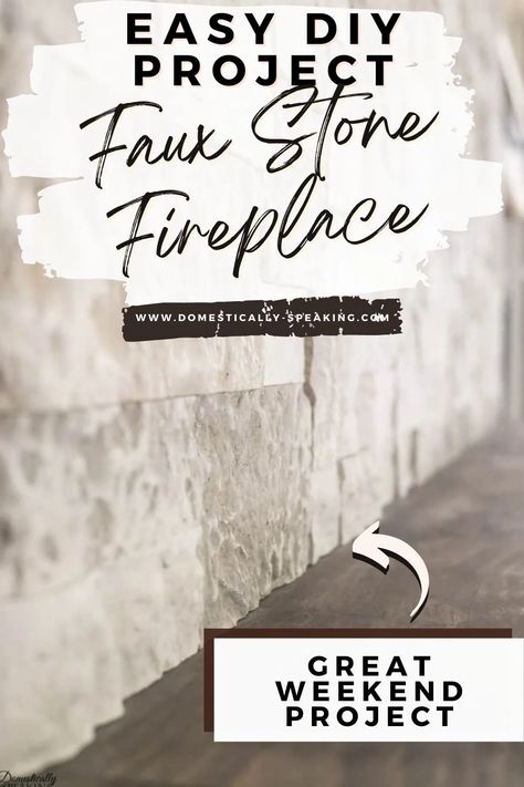 Stone Veneer Fireplace Diy, Faux Stone Panels Fireplace, Faux Stone Panels Interiors, Easy Fireplace Makeover Diy, Diy Stone Fireplace Surround, Faux Stone Fireplace Makeover, Diy Faux Stone Fireplace, Faux Stone Fireplace, Diy Stone Fireplace