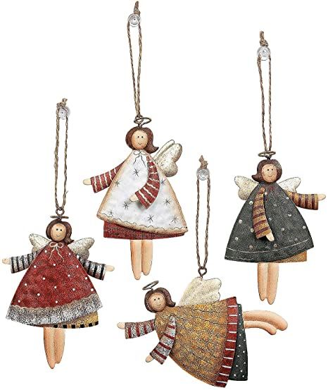 Fun Express Dancing Metal Angels Decor (12 pieces) Various Colors, Ornaments, Gift Tags Natal Country, Country Christmas Ornaments, Christmas Angel Decorations, Holiday Crafts Gifts, Christmas Angel Ornaments, Christmas Metal, Rustic Ornaments, Country Christmas Decorations, Angel Decor