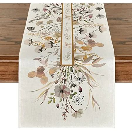 Includes: 1x linen table flag [QUALITY MATERIAL]:Our tablecloth is made of durable linen, soft and durable, protects the table surface from hot pans, scratches and spills. In addition, it doesn't shrink or fade and it's machine washable, making it a great investment. [SPRING DESIGN] Bring spring into your home with our exquisitely detailed decorative tablecloths that are sure to brighten any room. Our tablecloths are designed by professionals and are available in a variety of sizes and colors. T Décoration Table Halloween, Outdoor Table Decor, Pumpkin Table Runner, Fall Table Runner, Table Halloween, Thanksgiving Kitchen, Autumn Dining, Dining Table Decoration, Tafel Decor